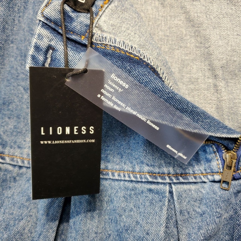 NWT Lioness Rescue Me Pleat Denim Mini Skirt Women XXL Blue Drop Waist Pleated - Picture 5 of 11